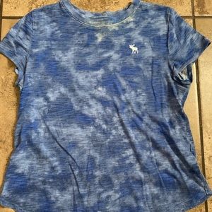 abercrombie blue tie-dye short sleeve tee